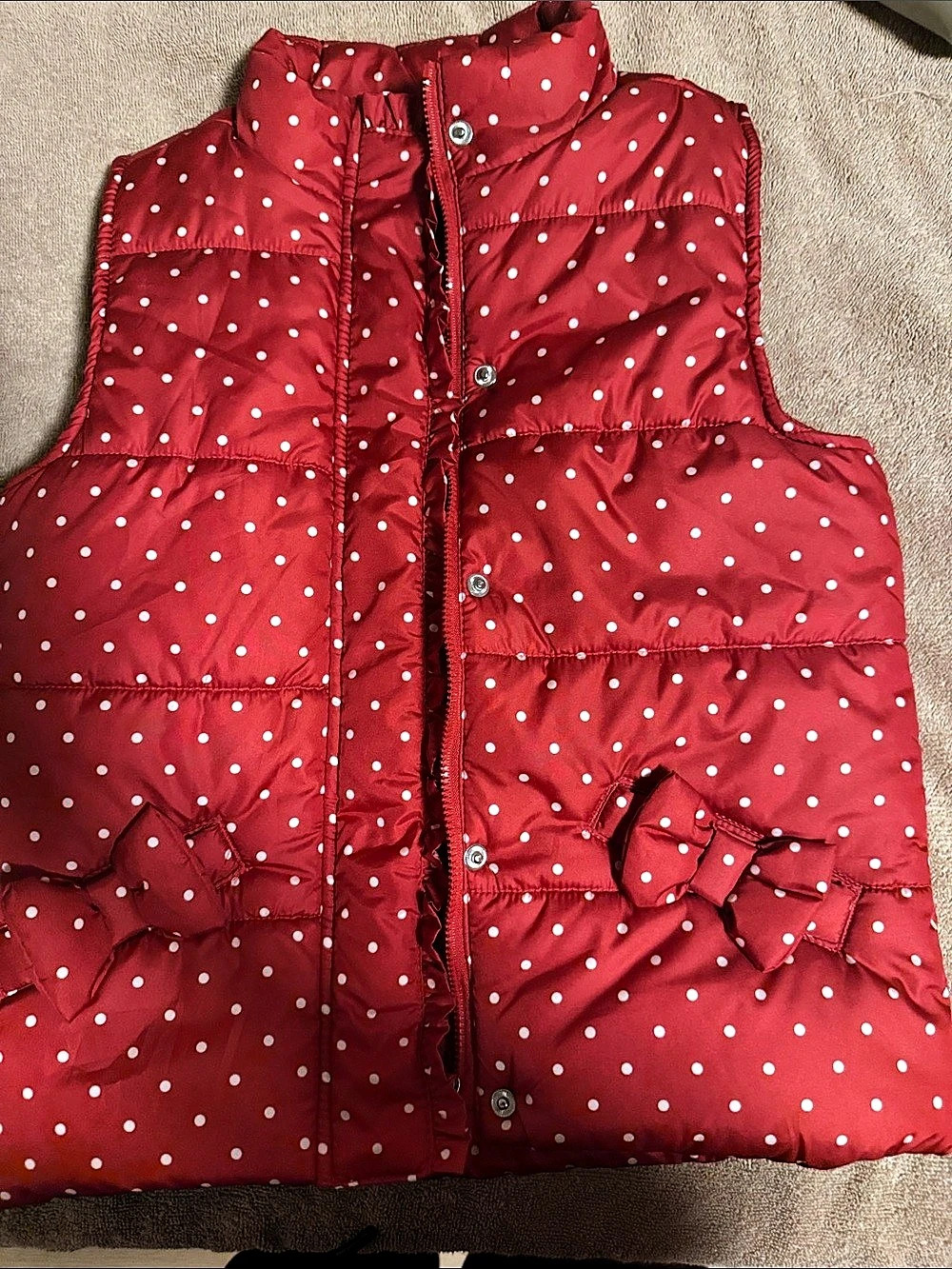 Kids Headquarters Girls Polka Dot Vest Red & White Size 6